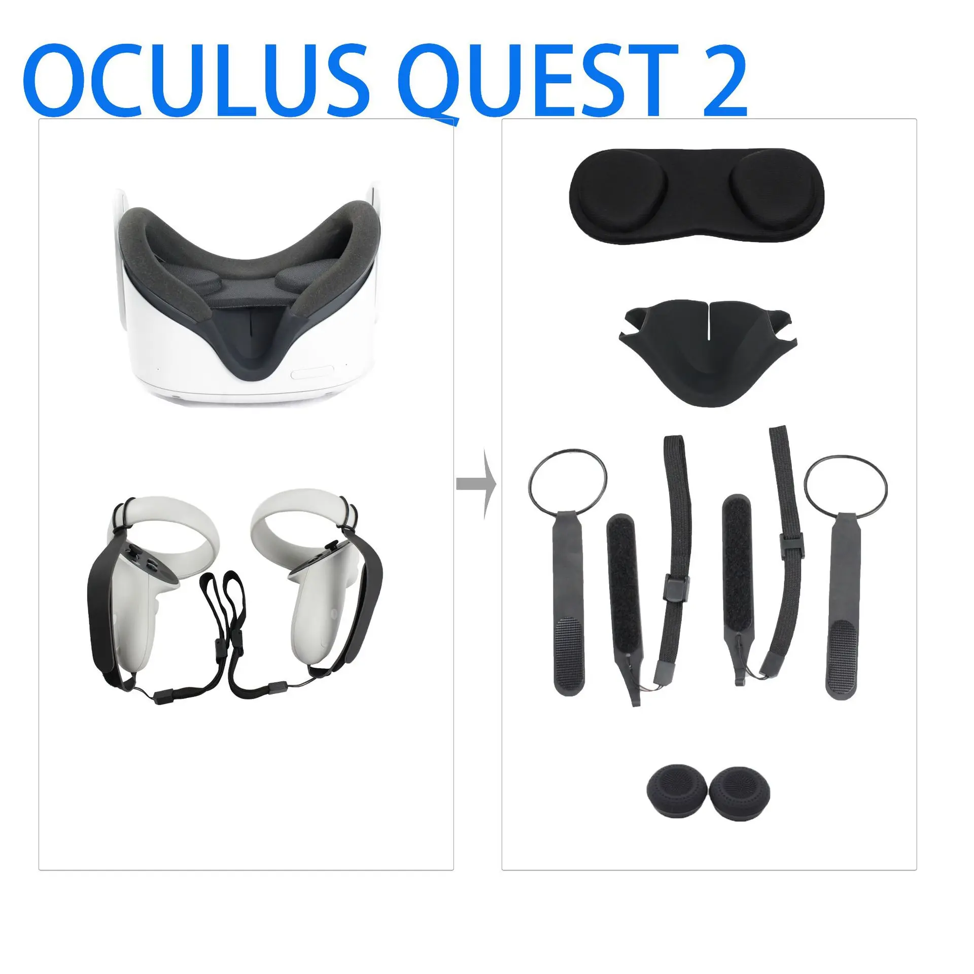 

For Quest 2 accessories are applicable to oculus Quest 2 handle strap lens dust cover shading nose