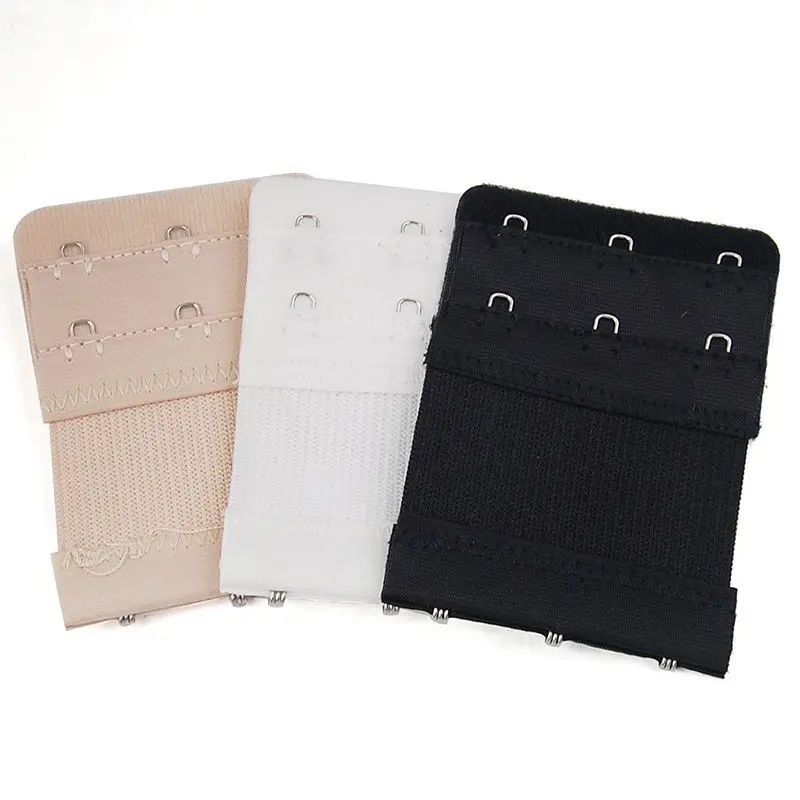 

Women 3 Hooks Soft Bra Extender Strap Buckle Extension Intimates Bra Strap Belt Replacement 3 Colors