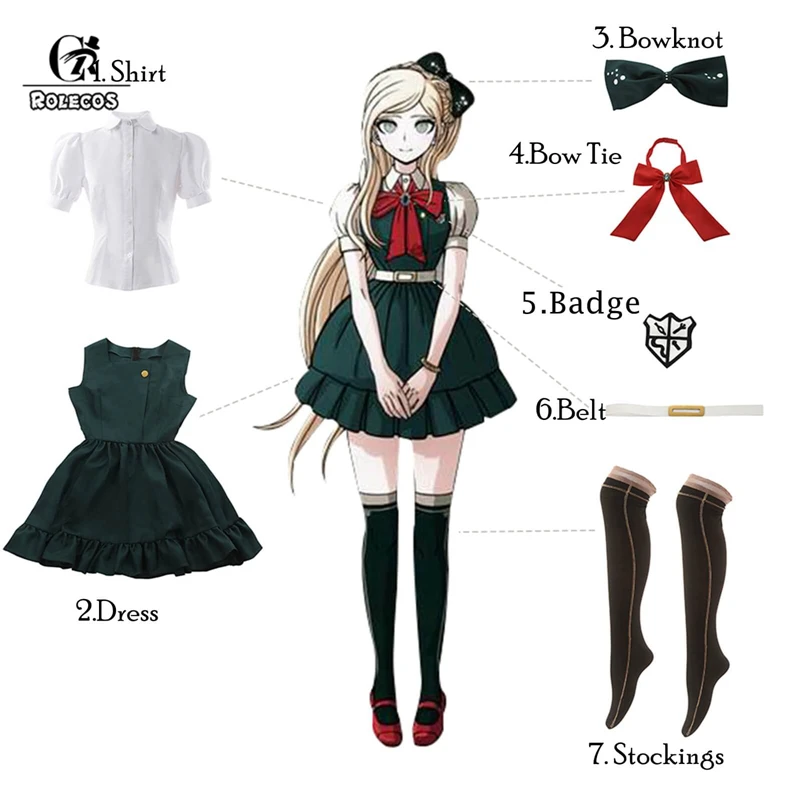 ROLECOS  Danganronpa Nevermind Cosplay Costume Danganronpa 2 Anime Cosplay Costume Game Women School Uniform Halloween Outfit