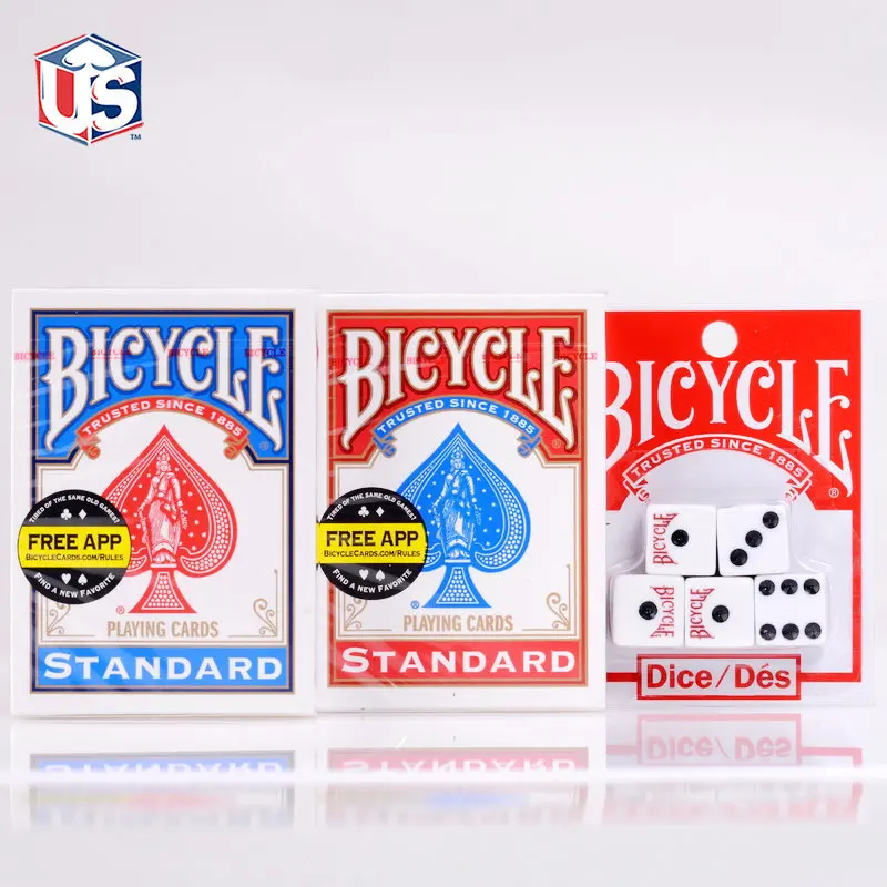 USA Native Bicycle Standard Playing Cards Red&Blue Original 808 Rider Back Decks with 5 Bonus Dice Collectible Poker Card Games