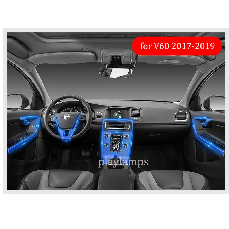 Car Interior Films For Volvo V60 2018 2019 Door Handle control panel TPU films decoration Stickers auto accessories for V60