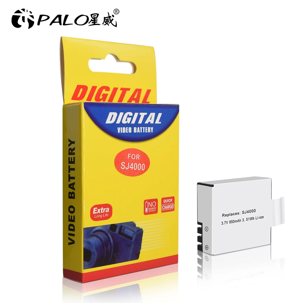 PALO 3.7V battery 950mAh For Camera batteries sj4000 sj5000 sj6000 sj7000 sj9000 H9 H9R H8 H8R C101 C30  F681 F70 F88 etc.