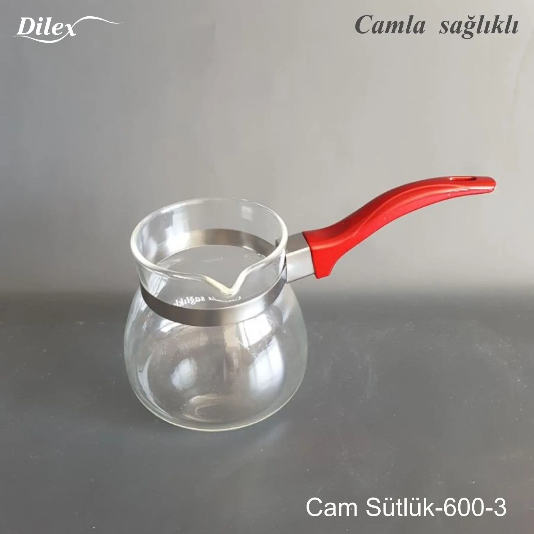 DOLBOVI Glass Coffee pot, milk pot DİLEX- 600 cc red Coffee maker турка для кофе cafetera