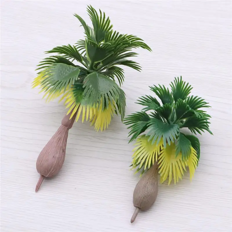 15pcs Model Train Palm Trees Tropical Forest Landscape Train Railroad Architecture Diorama Tree Decor Artificial Plant Accessory