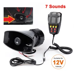 Car Horn Loudsound Multipurpose Speaker Police Siren Air Horn Alarm Emergency Motorcycle 12V 100W Multi-tone & Claxon Horns