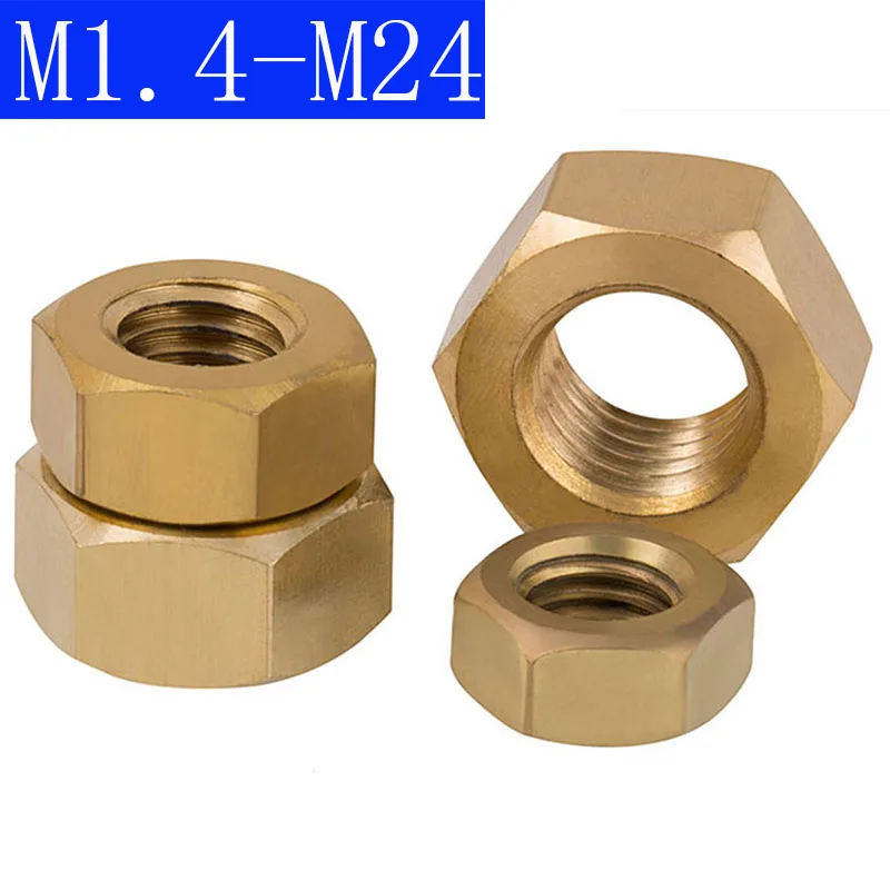 M1.4 M1.6 M2 M2.5 M3 M4 M5 M6 M8 M10 M12 M14 M16 M18 M20 M22 M24 медные шестигранные гайки DIN 934