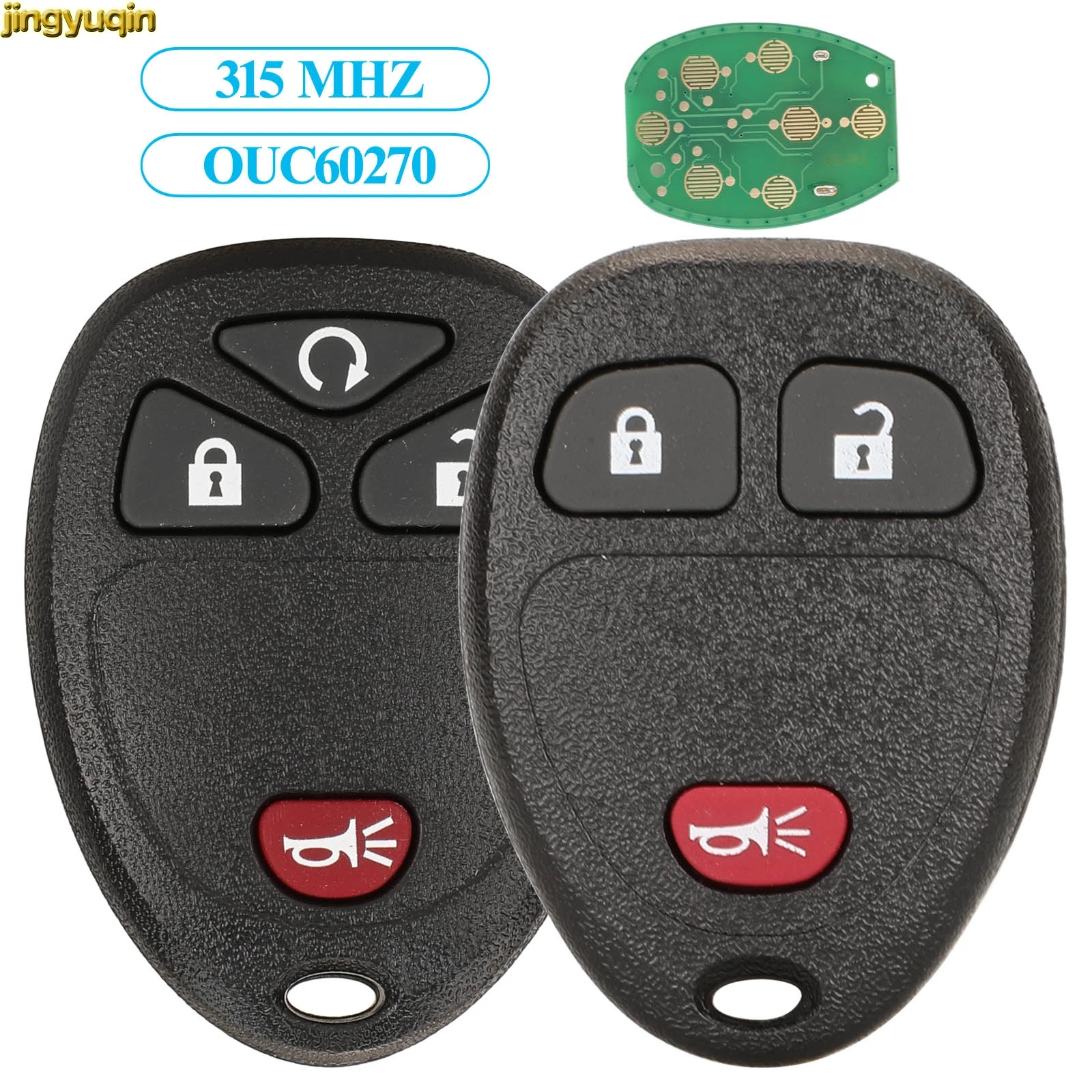 

Jingyuqin 5pcs дистанционный ключ-брелок от машины Control 315Mhz для кнопки Buick Chevrolet Cadillac GMC Saturn OUC60270/OUC60221 3/4/5/6