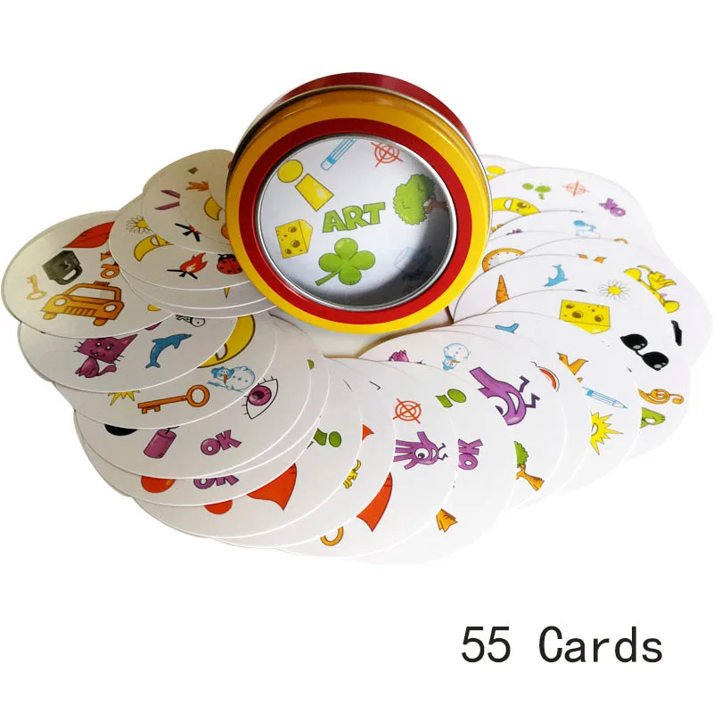 2019 New Spot Cards Game English Version for Children Family Activities Party Board Game Deck Board Games it with metal Box