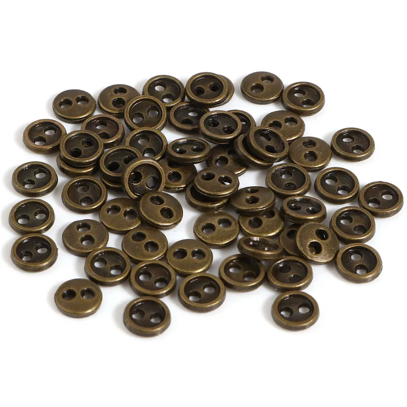 50Pcs 3/4/5/mm Mini Metal Buttons for DIY Doll Clothes Round Buckles 2 Holes Handmade Card Making Scrapbooking Buttons Sewing