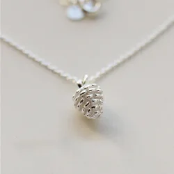 REETI Korean 925 Sterling Silver Jewelry Pine cone Choker Necklaces for Women Wedding Girls Statement Jewelry kolye