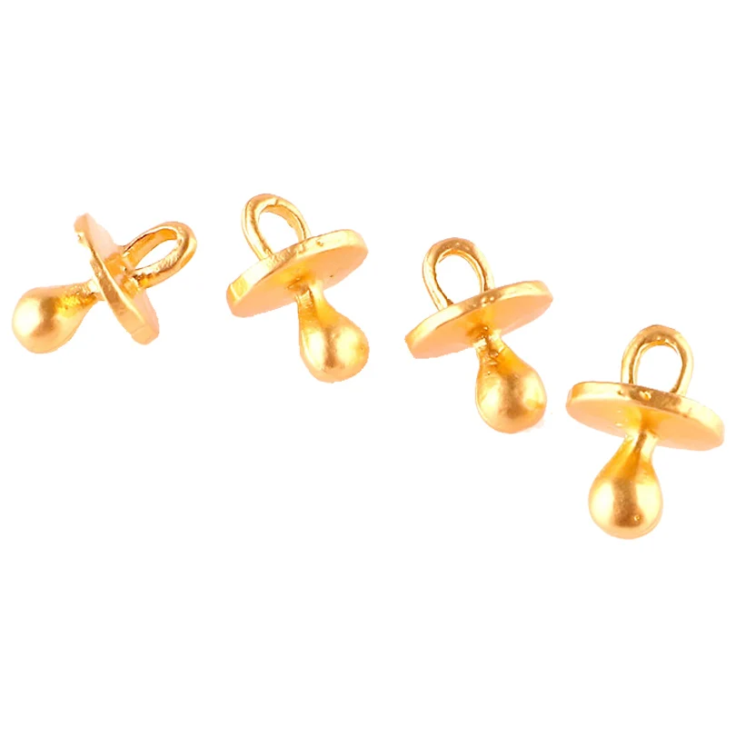 12pcs 23384 Gold Color Cute Baby Pacifier Charms Pendant For Jewelry Making Bracelet Handmade Accessories Bulk Items Wholesale