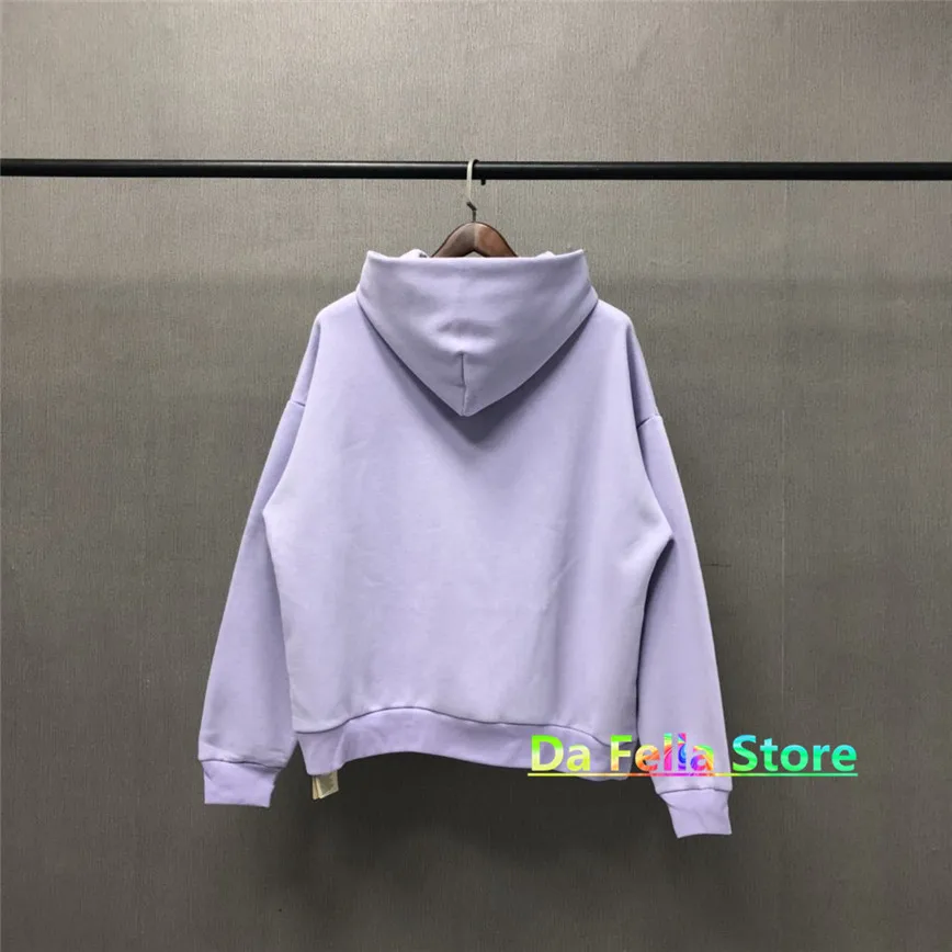 Light Purple Season 6 Hoodie 2020 Kanye West Hoodies Oversize Cotton Lining Plus Velvet Season Series Pullovers Solid Sweatshirt