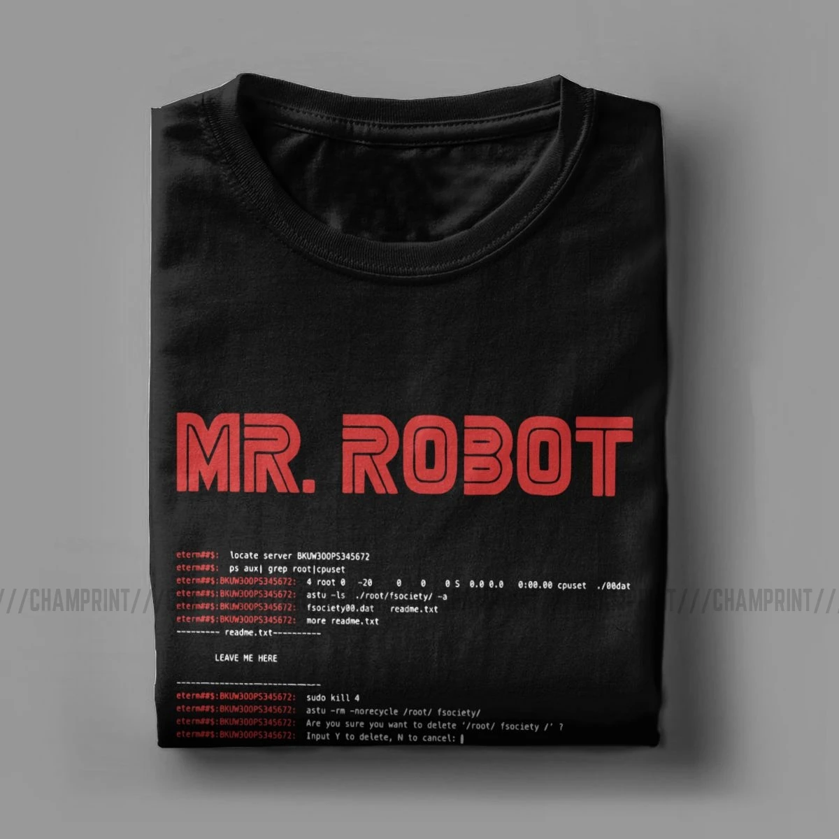 Men\'s Mr Robot T Shirt Arch Linux Programmer Computer Developer Geek Nerd Clothes Leisure Round Neck Tees Gift Idea T-Shirt