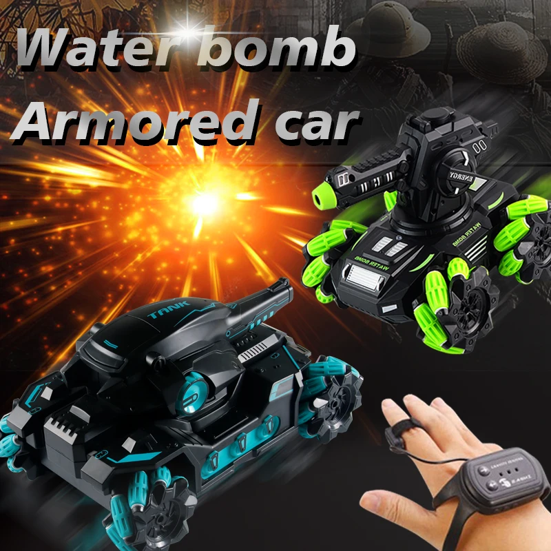 

New Water Bomb Tank Gesture Remote Control Multiplayer Battle Toy Remote Control Car Large Size Four-Wheel Drive Birthday Gift