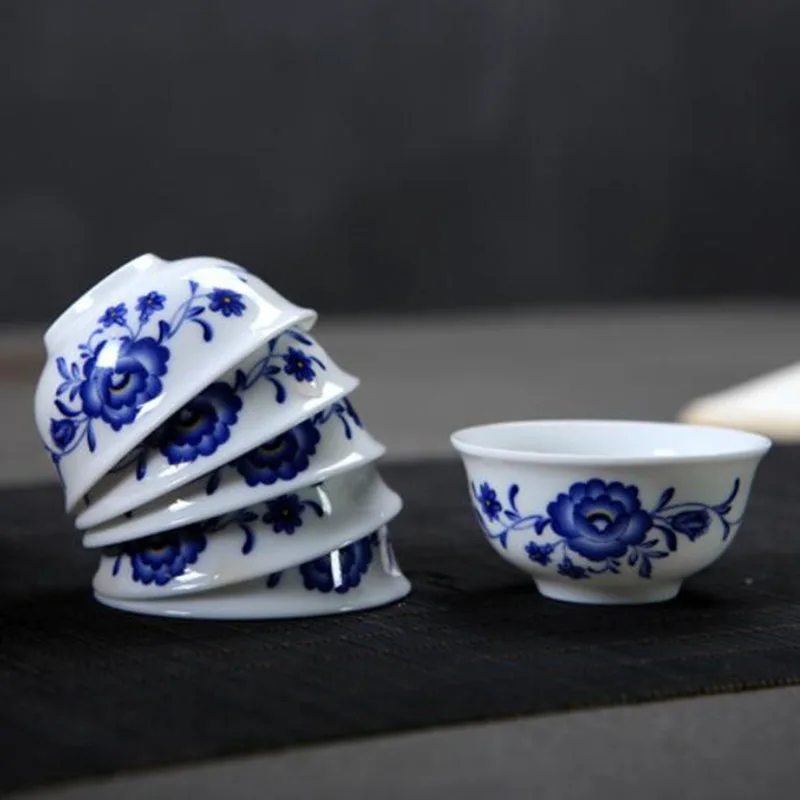 6 قطعة/المجموعة عالية الأبيض الصقيل الأسماك الميمون الخزف الكونغفو فنجان شاي ماستر كوب واحد وعاء الشاي المطبخ Teaware 35 مللي