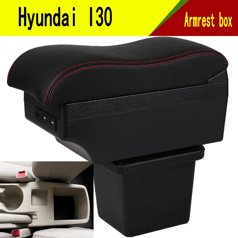 

For Hyundai Elantra Touring i30 i30cw Center console armrest box storage box armrests elbow rest with usb cup holder