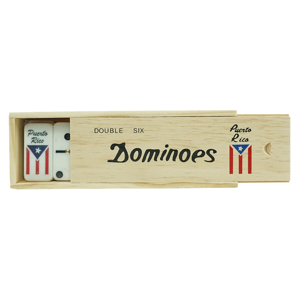 Double Six Puerto Rico Domino in Wood Box Play Table Game with Your Friends