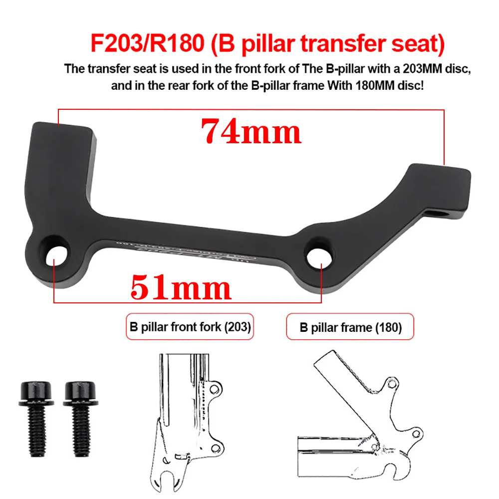 Convertidor de freno de disco para bicicleta de montaña, soporte ultraligero, adaptador de montaje de freno de disco para Rotor de 160, 180 y 203mm