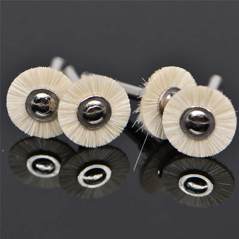 10Pcs/bag Dental Polishing Cotton Wheel Wool Polishing Brushes Teeth Polishers Brush for Low Speed Contra Angle Handpiece