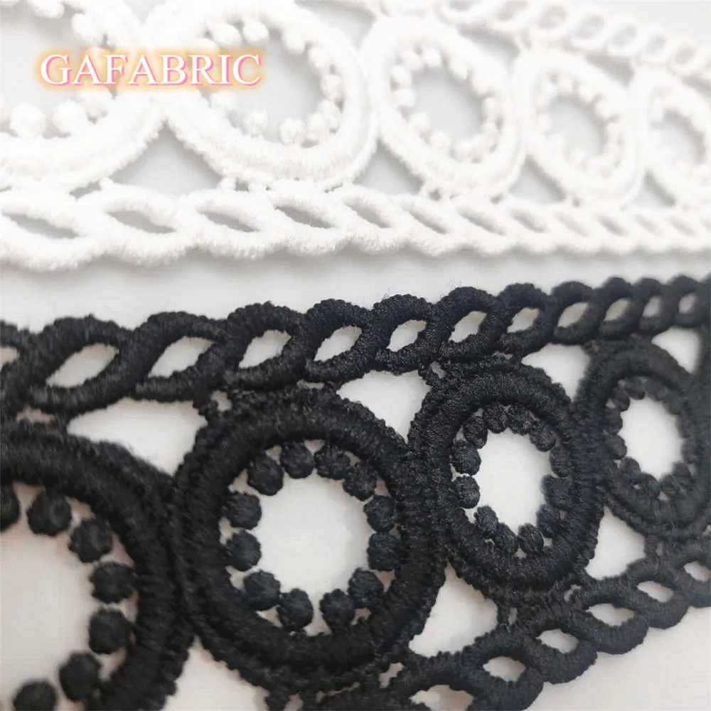 4cm Wide Black White Floral Embroidered Lace DIY Sewing lace Apparel Fabric Lace trimmings for Dress 1yard