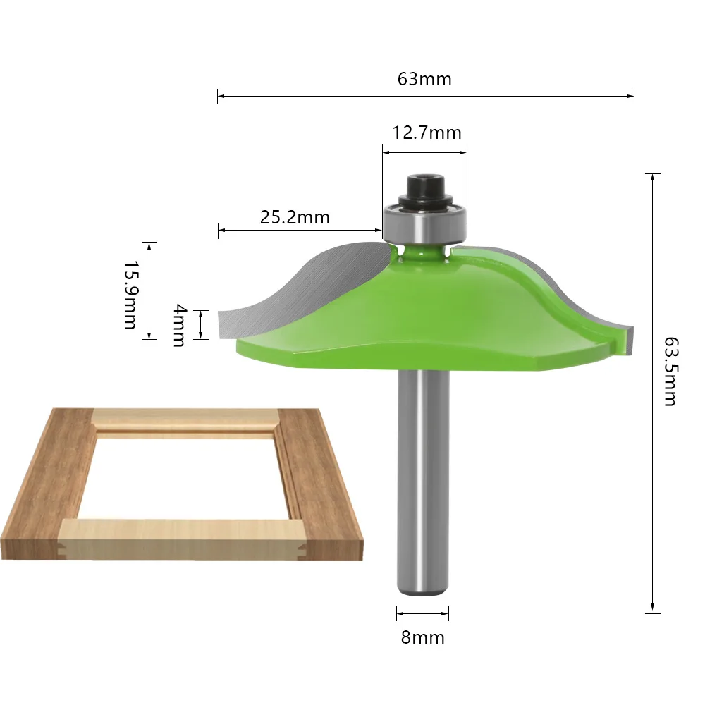 3PC/Set 8MM Shank Milling Cutter Wood Carving Raised Panel Cabinet Door Router Bit Set 3 Bit Ogee Woodworking Cutter Router Bits