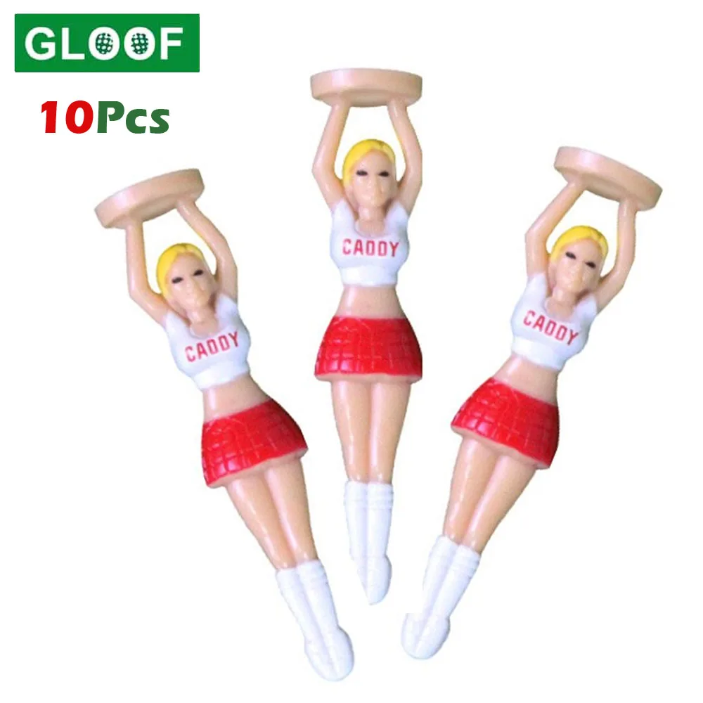 10Pcs Golf Tees Holder (3inch) Cheering Girls Sexy Lady Girl Golf Tee Home Golf Training Golf Accessories