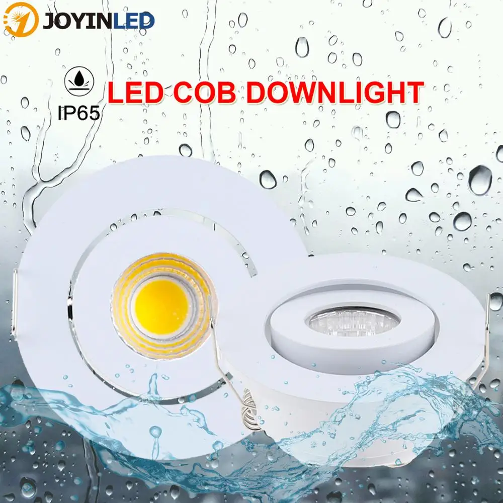 pode ser escurecido a prova ddimmable agua led para baixo luzes 3w ac90260v led downlight lampadas de teto ao ar livre led para lampada do banheiro 10 pecas lote ajustavel 01