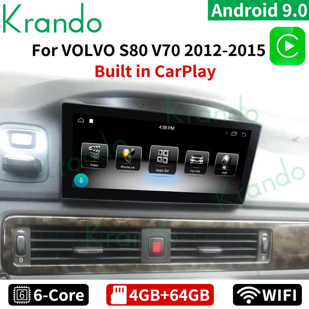 

Krando Android 13.0 8.8'' Car GPS Navigation Auto Stereo Satnav Head Unit Multimedia Player Radio Tape Recorder 4G 64G Playsotre