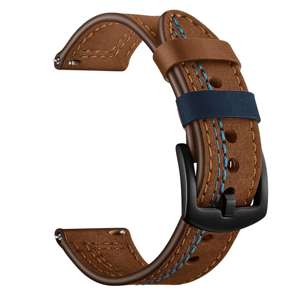 Correa de cuero para reloj inteligente, repuesto para Huawei Watch GT/GT2e, 22mm, 20mm, Samsung Galaxy Watch 42/46mm