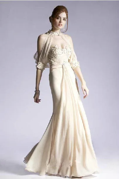 Robe de soirée de forme sirène, élégante robe longue, sans manches, épaules dénudées, avec des appliques en dentelle, 2021