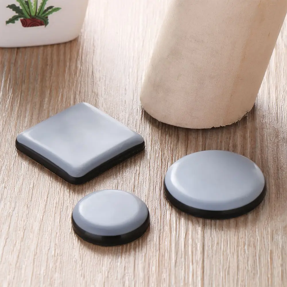 4pcs Slider Pad Furniture Table Bases Protector Coaster Carpet Ground Self-adhesive Magic Tape Moving Anti-abrasion Floor Mat