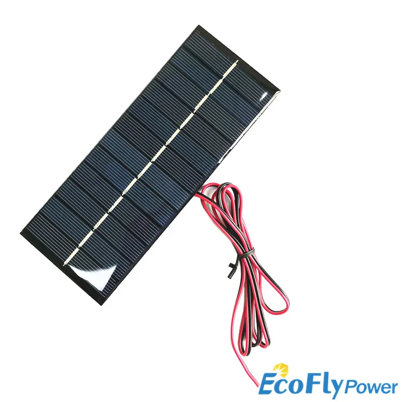 6V 250mA 1.5W Solar Panel Polycrystalline 165*65MM Mini Sunpower Solar System DIY for Flashlight Dedicated With Cable