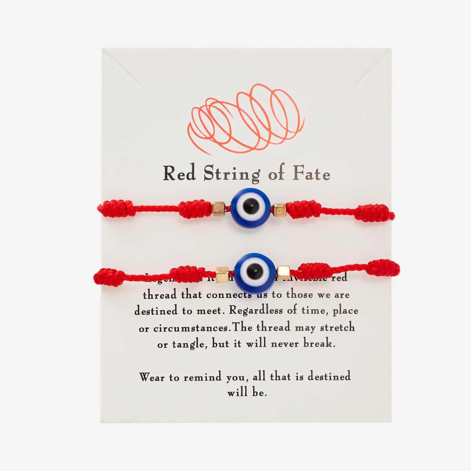 7 Knots Black Red String Rope Bracelets for Women Men Blue Evil Eyes Lucky Wish Paperboard Handmade Adjustable Couple Bangles