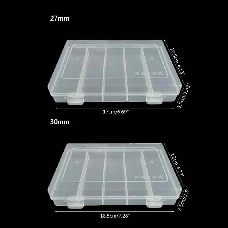 Rectangular Clear Plastic Storage Box Collection Case Protector for 100pcs 27mm/30mm Coin Capsules Holder or 5pcs 27mm Coin Tube