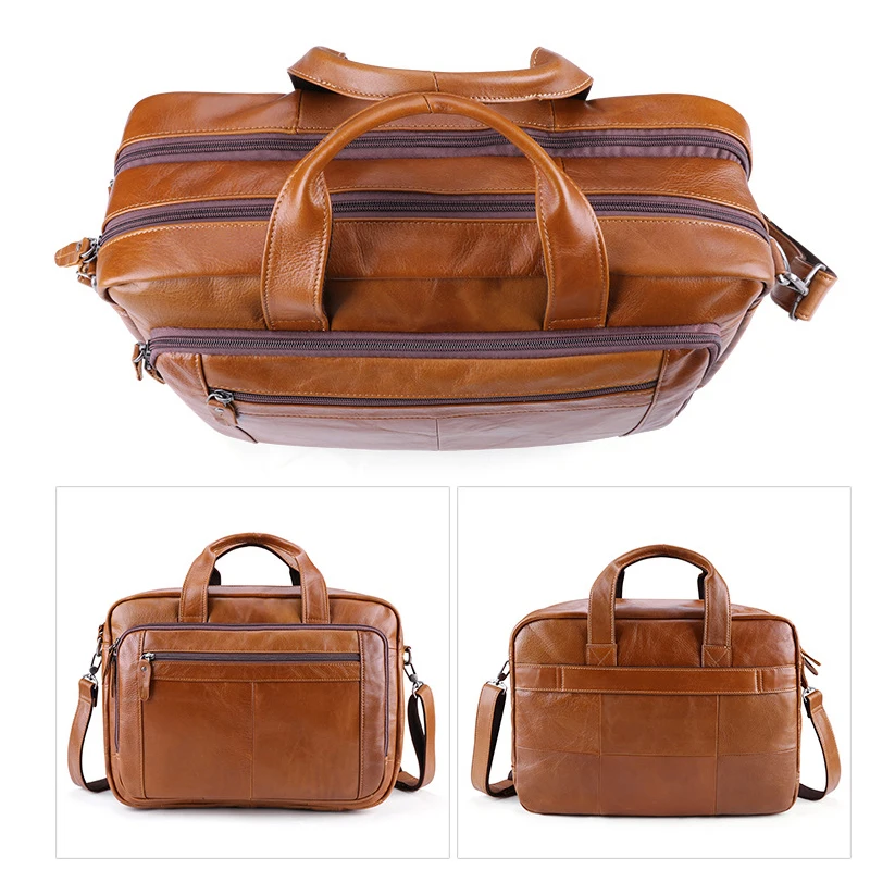 Imagem -06 - Bolsa de Computador Portátil de Couro Bolsa de Computador Viagem de Negócios Couro Único Ombro Maleta Masculina Case Lenovo Air Pro 156 17