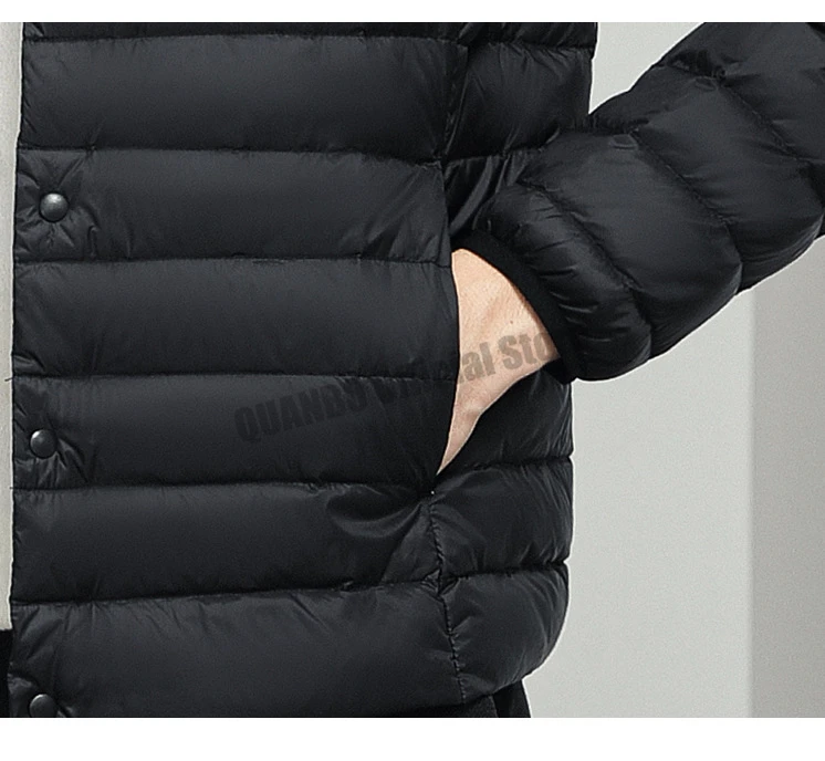 Men's Liner Duck Down Jacket O-neck Variable V-neck 2023 New Men Winter Keep Warm Collarless Ultralight Quilted Puffer Coat