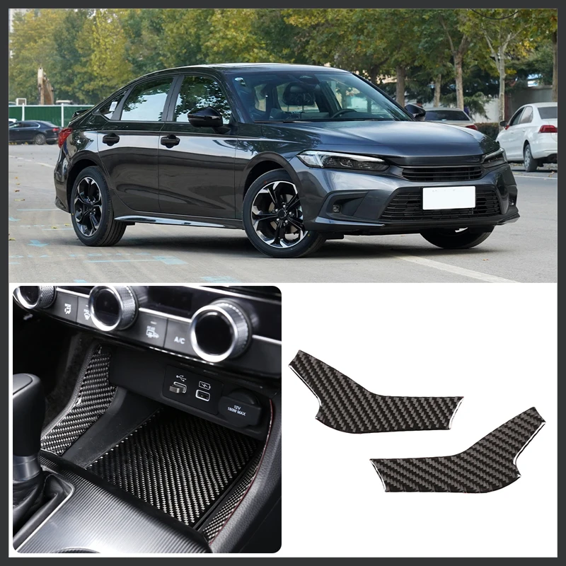 

For Honda Civic 2022 car styling soft carbon fiber USB charging port stickers on both sides of the car interior accessories