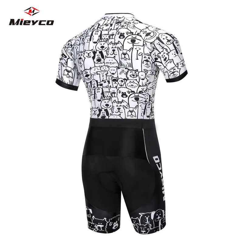 Triathlon Skinsuit White Cat Men Women Bicycle Triathlon Suit Bike Custom Clothing Cycling Sets Short sleeve Road cycle body Set