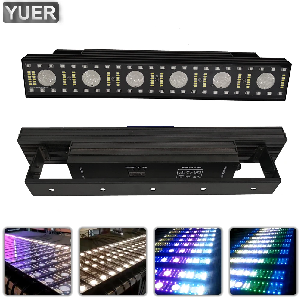 

Светодиодный настенный светильник Piexl DMX512, лампа 4 в 1 с музыкальным управлением, для диджея, дискотеки, сцены, выпускного вечера, праздника, танцпола, бара, клуба, помещений, 6 х3 Вт, RGBW