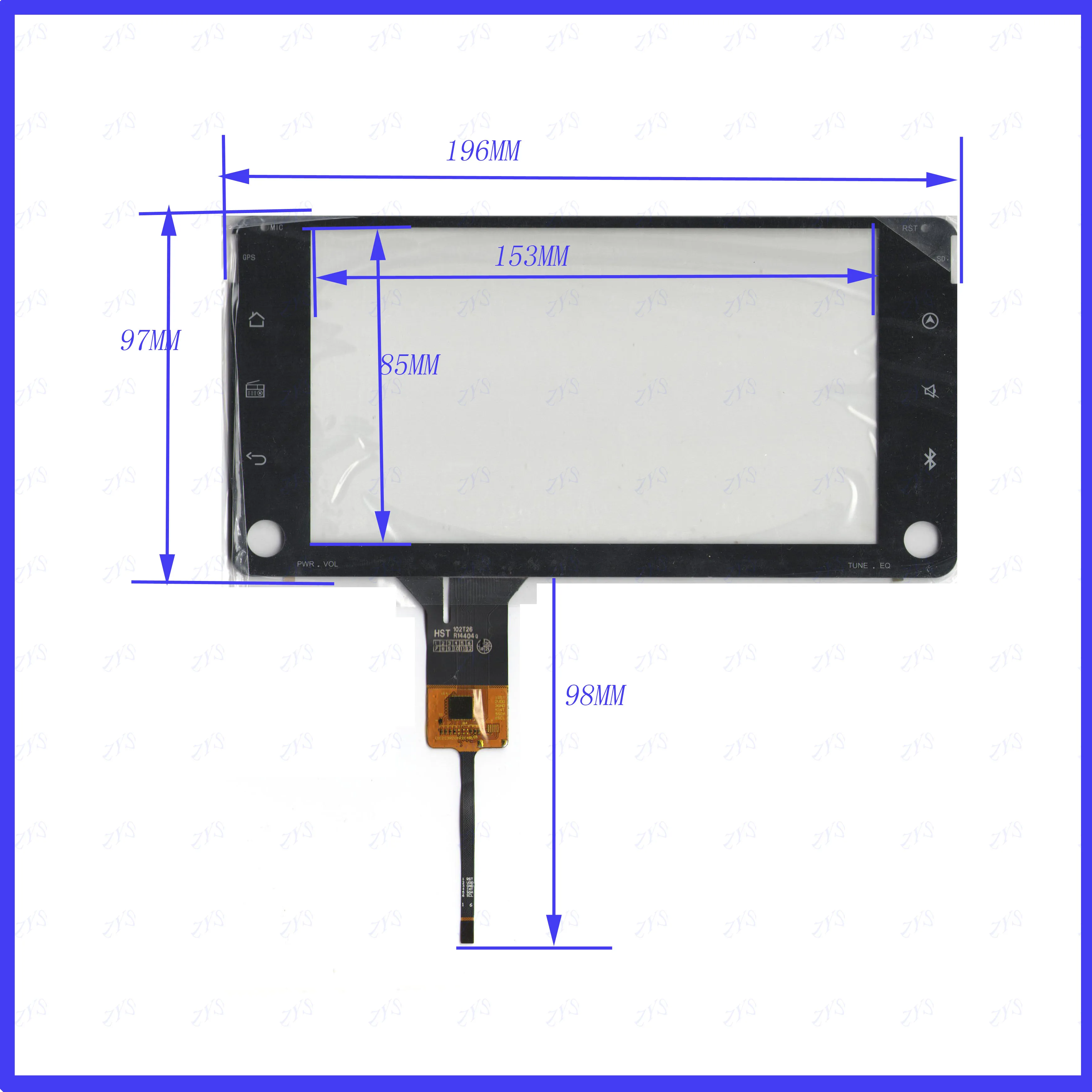 

ZhiYuSun HST-102T26 R14404 This is compatible 7inch Capacitive screen For GPS CAR 196mm*97mm Touchsensor glass