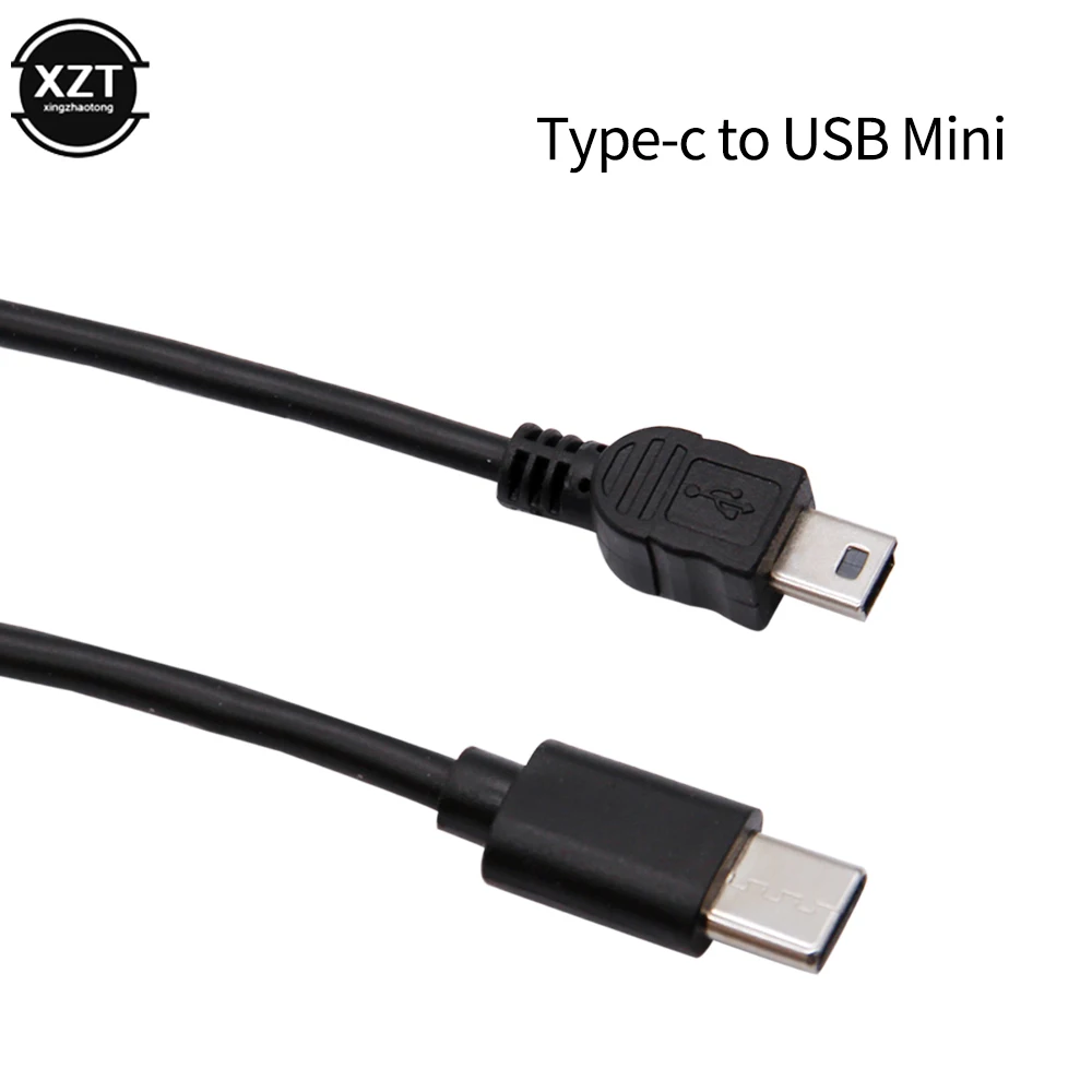 USB Type C 3.1 Male To Mini USB 5 Pin B Male Plug Converter OTG Adapter Lead Data Cable for Macbook Mobile 30cm