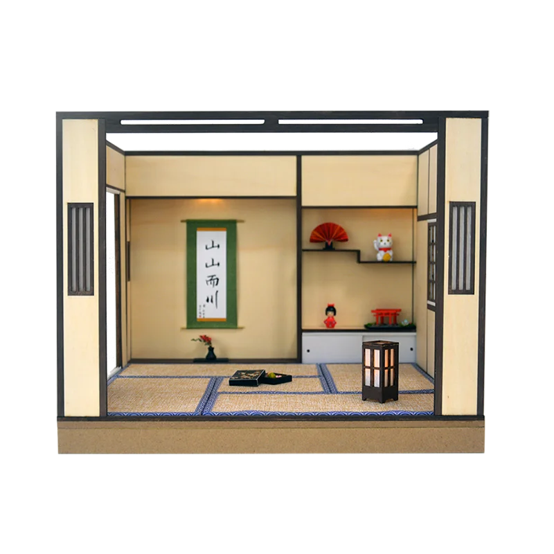 

DIY Wooden Doll House Miniature Furniture With LED Kit Torii Japanese Room Dollhouses Assemble Toy Children Christmas Gift Casa