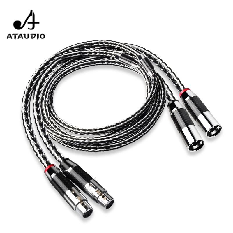 ATAUDIO Neue Hallo-End XLR audio kabel Männlich Zu Weiblich xlr Stecker splitter Audio Ausgeglichen Kabel HIFI XLR Kabel 3