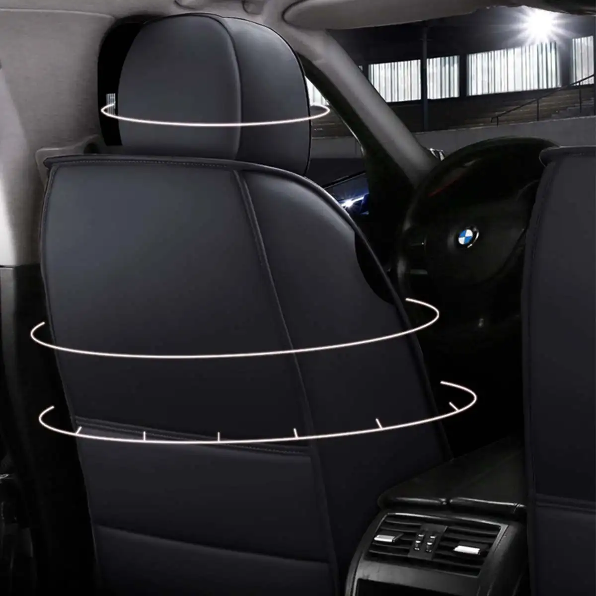 For 1 SEAT/5 SEAT Car Seat Covers Pu Leather Seats Cover Full Set Seat Cushion Cover Front Rear Seat Cover Universal SUV Trucks
