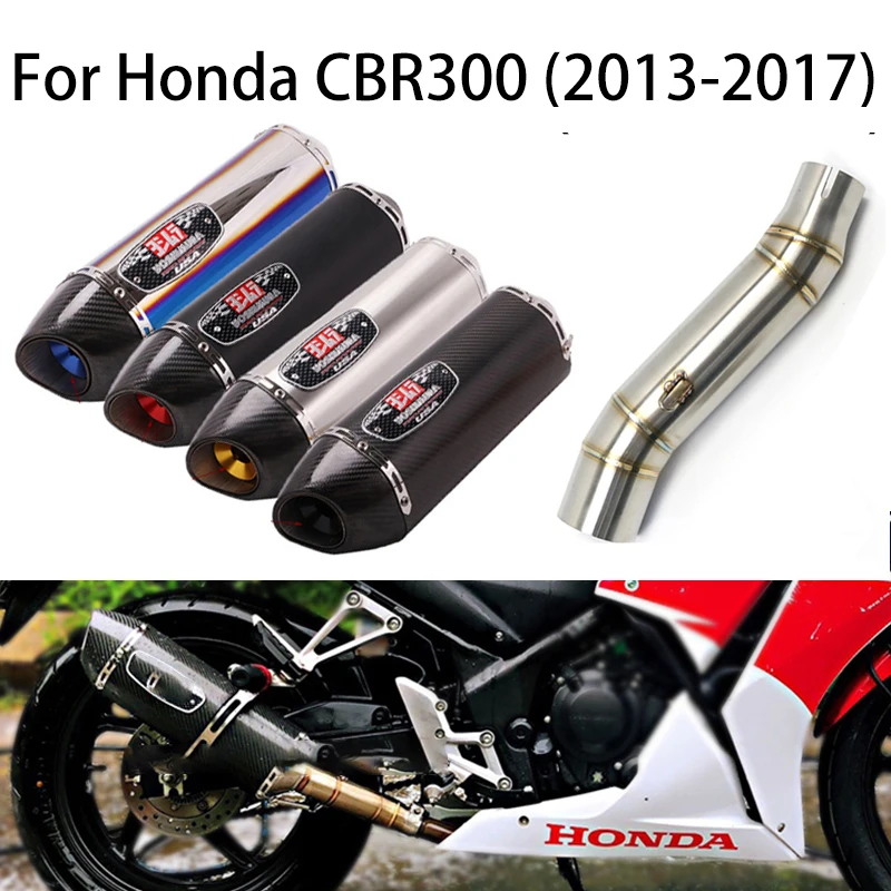 

Slip On Modified Motorcycle Exhaust Mid Link Pipe With Muffler DB Killer Pit Bike For HONDA CB300R CBR300 CB300F 2013-2017