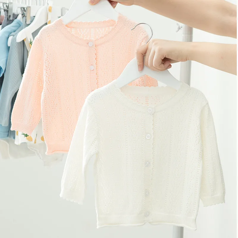 

0-24M Soft Cotton Baby Girl Clothes Children Knitted Cardigan Infant Toddler Summer Outer Sweaters Girls Princes Jacket clothing