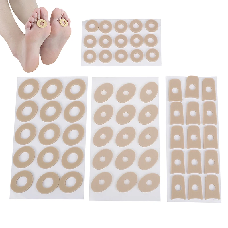 45Pcs Oval Shaped Cushion Soft Foam Corn Pads Self Adhesive Callus Cushions Waterproof Toe and Foot Protectors