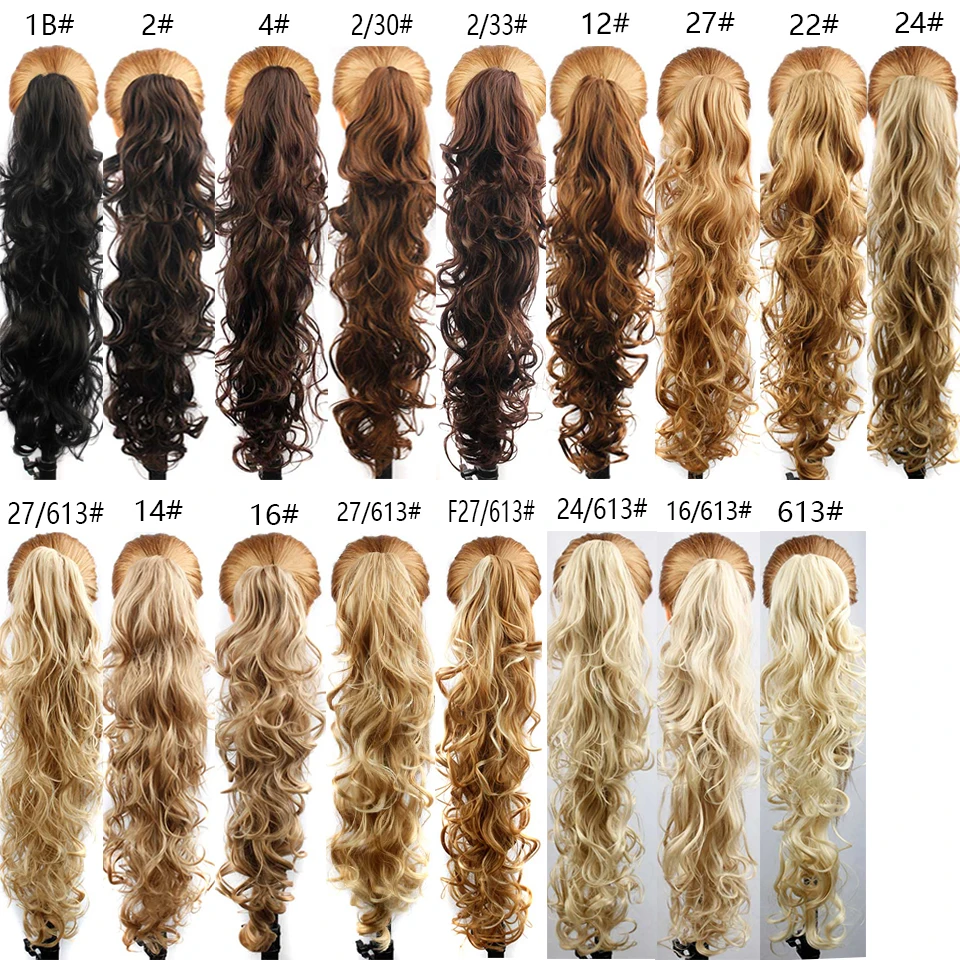 Queue de cheval à pince synthétique pour femmes, extensions de cheveux longs bouclés, postiches en fibre haute température, tressage de luxe, 75cm,