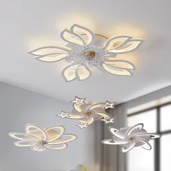 Nowoczesny nowy inteligentny kreatywny wentylator sufitowy LED oświetlenie wewnętrzne do sypialni Home Decor lampa LED o wysokiej jasności cichy wentylator