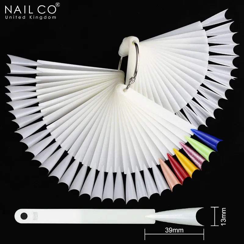 NAILCO 50pcs/Set Color Chart Palette False Nail Varnish Color Showing UV Gel Polish Chart Tool Nails Tips Showing Card Shelf